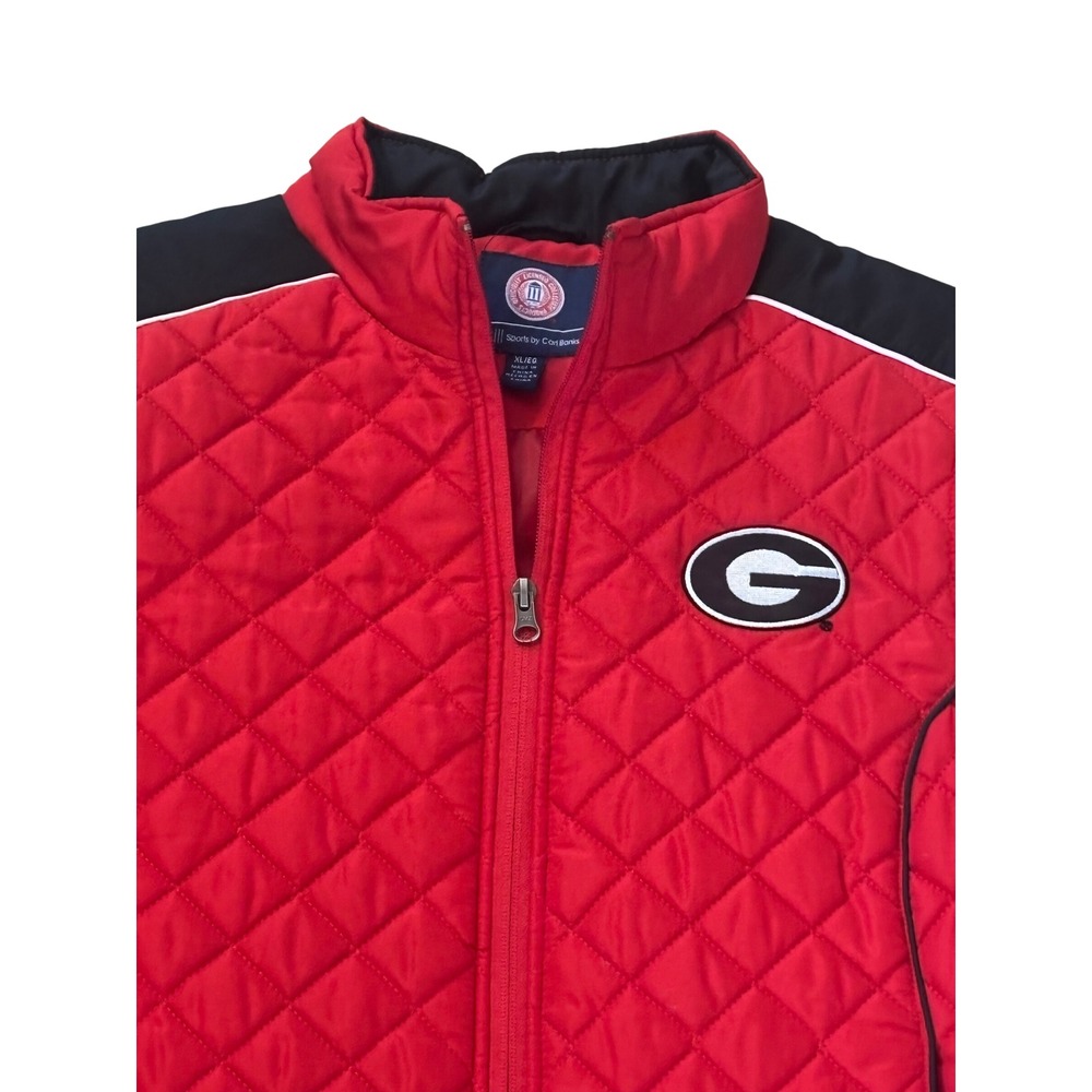 G-III Sports Georgia Bulldogs Quilted Vest Red Black XL Women NCAA UGA Dawgs